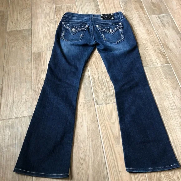 Miss Me Medium Wash Rhinestone Boot Cut Jeans 29 - Picture 4 of 16